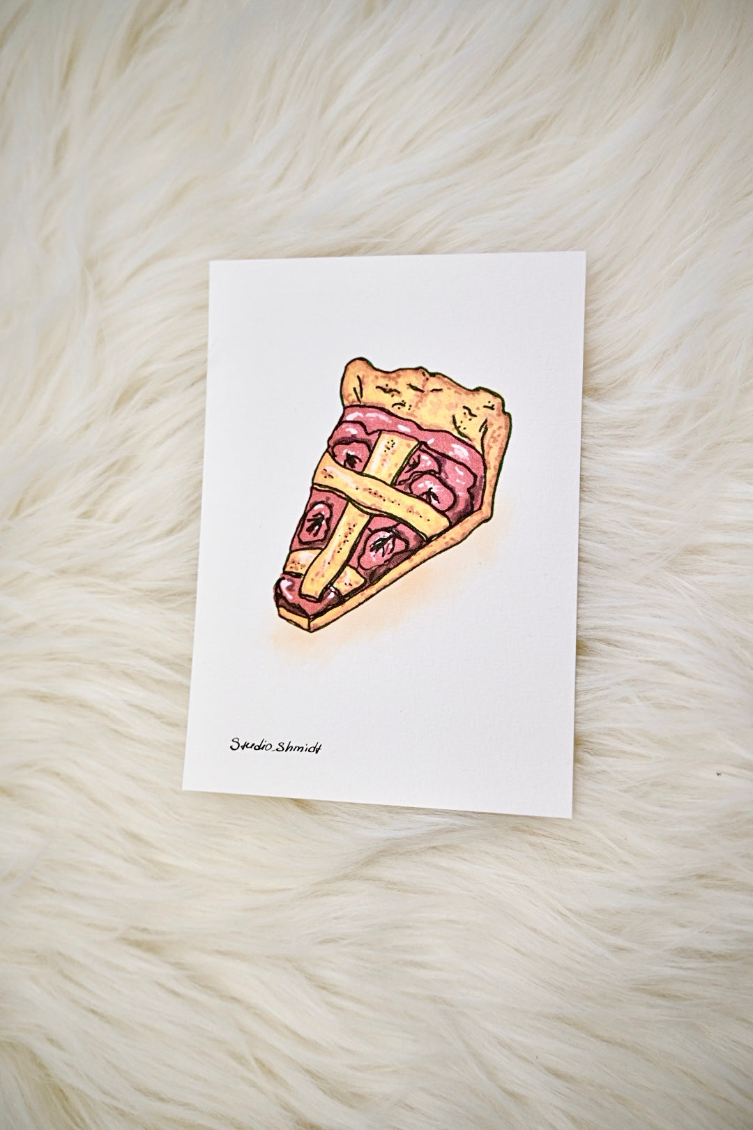 Postkarte "Süße Erdbeere" – Handgezeichnete Illustration (Original oder Druck)