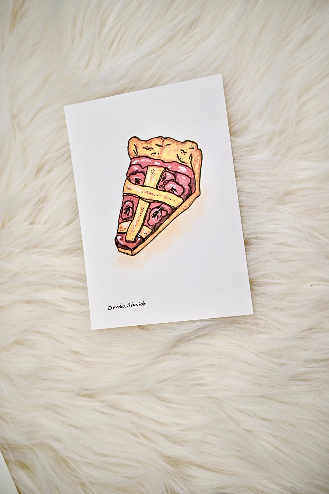 Postkarte "Süße Erdbeere" – Handgezeichnete Illustration (Original oder Druck)