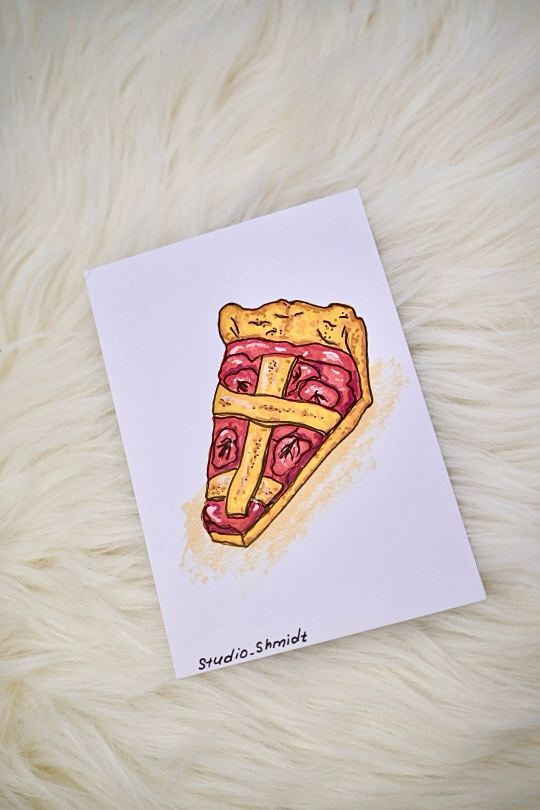 Postkarte "Süße Erdbeere" – Handgezeichnete Illustration (Original oder Druck)