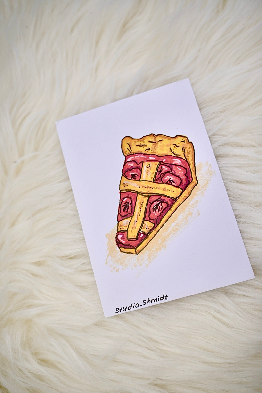 Postkarte "Süße Erdbeere" – Handgezeichnete Illustration (Original oder Druck)