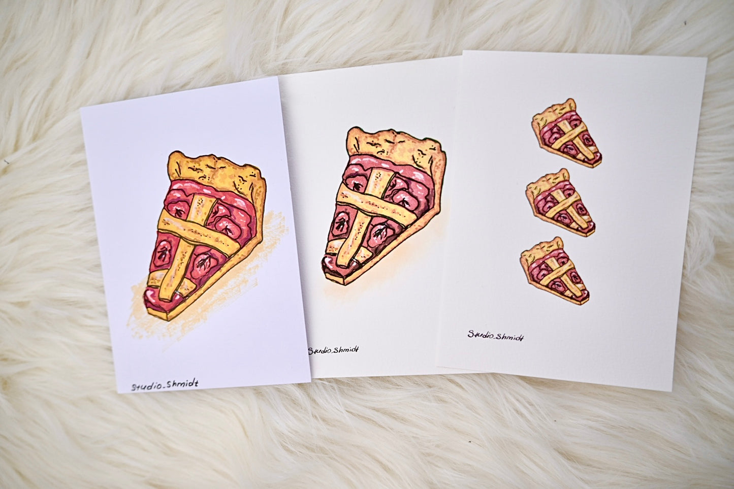 Postkarte "Süße Erdbeere" – Handgezeichnete Illustration (Original oder Druck)